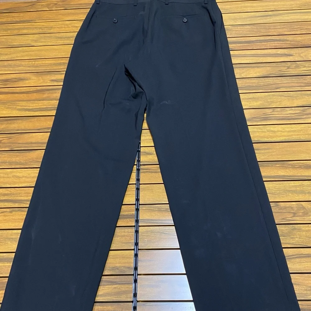 Boss Hugo Boss Men’s Dress Pants Size 33R Custom Made Flat Front Black Designer
